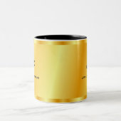 Elegante Gold Look Monogramm Vorlage Golden Zweifarbige Tasse (Mittel)