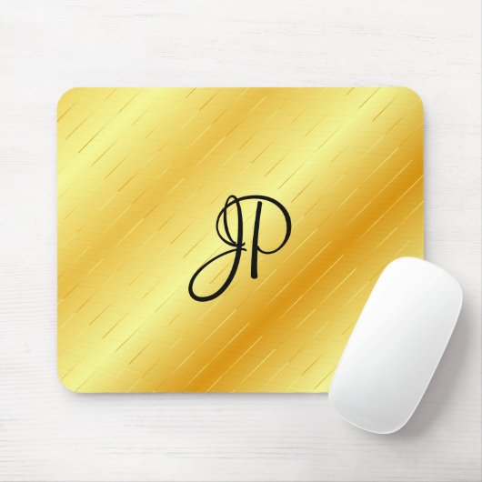 Elegante Gold Look Template Monogram Trendy Mousepad (Mit Mouse)