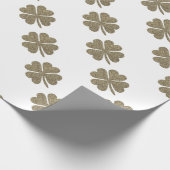Elegante Gold Look Vierblättriges Kleeblatt Geschenkpapier (Ecke)