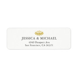 Elegante Gold Lotus Blume Custom Rücksendeadresse