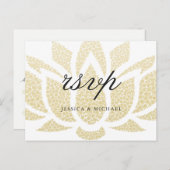 Elegante Gold Lotus Blume Custom Wedding UAWG Einladungspostkarte (Vorne/Hinten)