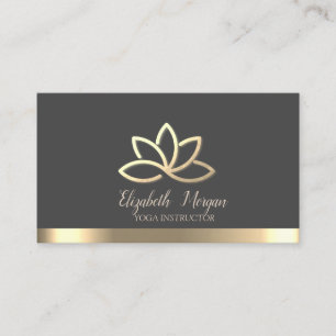 Elegante Gold Lotus Gold Streifen Yoga-Instructori Visitenkarte