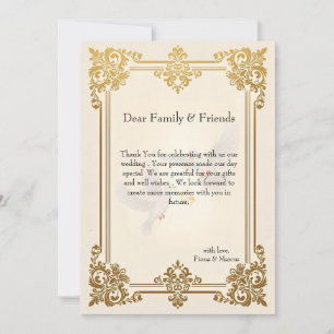 Elegante Gold Luxury feierliche Hochzeit Dankeskarte