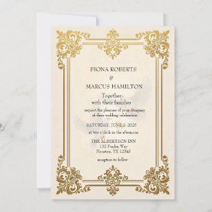 Elegante Gold Luxury feierliche Hochzeit Save The Date