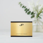 Elegante Gold Luxury Modern Look Glamour Template Visitenkarte (Stehend Vorderseite)