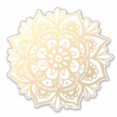 Elegante Gold Mandala Blume Aufkleber (Vorderseite)