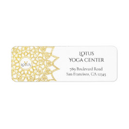 Elegante Gold Mandala Monogram Rücksendeadresse