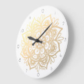 Elegante Gold Mandala Wall Clock Große Wanduhr (Winkel)