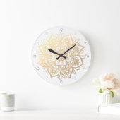 Elegante Gold Mandala Wall Clock Große Wanduhr (Zuhause)