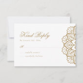 Elegante Gold Mandala Wedding Response RSVP Card Karte (Vorderseite)