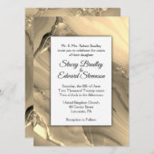 Elegante Gold Marble Agate Hochzeit Einladung (Vorne/Hinten)