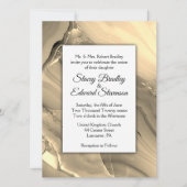 Elegante Gold Marble Agate Hochzeit Einladung (Vorderseite)