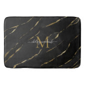 Elegante Gold Marble Monogram Calligrafy Script Badematte (Vorderseite)