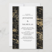 Elegante Gold Marble Virtual Wedding Einladung (Vorderseite)
