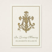 Elegante Gold-Marian Cross-Beerdigungskarte (Vorderseite)