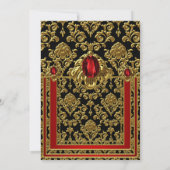 Elegante Gold marokkanischen Stil Red Gem Geburtst Einladung (Rückseite)
