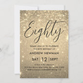Elegante Gold Meilenstein Einladung zum Geburtstag (Vorderseite)