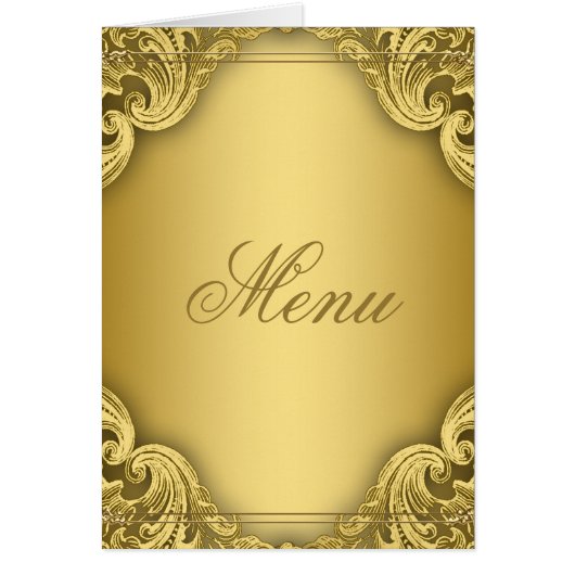 Elegante Gold Menü Cards (Vorne)