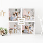 Elegante Gold Merry & Bright 4 Foto Urlaubskarte Feiertagskarte<br><div class="desc">Einfache und elegante Urlaubskarte mit individuellem Foto auf der Rückseite. Für eine weiter gehende Anpassung dieses Designs,  klicken Sie bitte auf den Link Weitere anpassen,  um den Schriftart,  Größe,  Farbe,  etc. zu ändern.</div>
