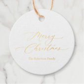 Elegante Gold "Merry Christmas" Geschenk Tag (Vorderseite)