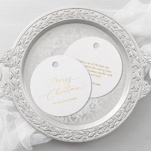 Elegante Gold "Merry Christmas" Geschenk Tag