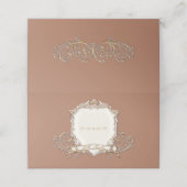 Elegante Gold Metallic Platzkarte (Außenseite Aufgefaltet)