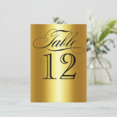 Elegante Gold Metallic Tischnummer Glam Bling (Stehend Vorderseite)