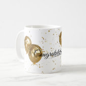 Elegante Gold Minimal Abschluss Graduiertenkappe Kaffeetasse (Vorderseite Links)
