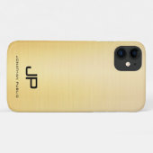 Elegante Gold Modern Monogram Name Template Case-Mate iPhone Hülle (Rückseite (Horizontal))