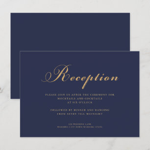 Elegante Gold Moderne Hochzeitsempfehlung Begleitkarte