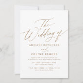 Elegante Gold Moderne kalligraphische Hochzeit Einladung (Vorderseite)