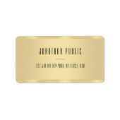 Elegante Gold Moderne Minimalistische Template-Adr Adressaufkleber (Vorne)