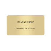 Elegante Gold Moderne Minimalistische Template-Adr Adressaufkleber (Vorne)