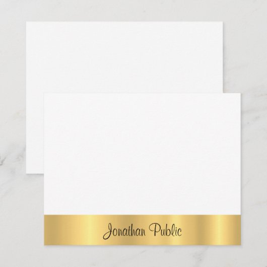 Elegante Gold Moderne Vorlage Handschrift Text Fla (Vorne/Hinten)