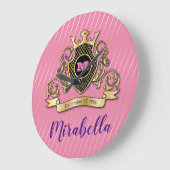 Elegante Gold Monagram modische Wall Clock Große Wanduhr (Winkel)