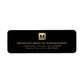 Elegante Gold Monogram Address Labels (Vorne)