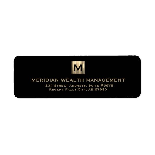 Elegante Gold Monogram Address Labels (Vorne)