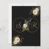 Elegante Gold Monogram auf Black Wedding Save The Date (Rückseite)