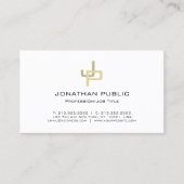 Elegante Gold Monogram Beruflich Modern Simple Visitenkarte (Vorderseite)
