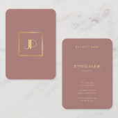Elegante Gold Monogram Beruflich Moderne Vorlage Visitenkarte (Vorne/Hinten)