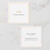 Elegante Gold Monogram Beruflich Quadratische Visitenkarte (Vorne/Hinten)