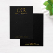Elegante Gold Monogram Black Earring Display Card (Schreibtisch)