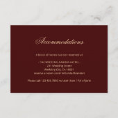 Elegante Gold Monogram Burgundy Information Card Begleitkarte (Vorderseite)