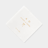 Elegante Gold Monogram Couple ErstHochzeit Servietten Mit Folie (Rechts)