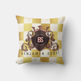 Elegante Gold Monogram Design Thow Kissen