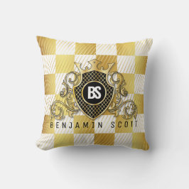 Elegante Gold Monogram Design Thow Kissen