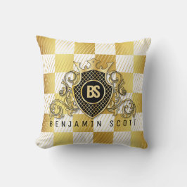 Elegante Gold Monogram Design Thow Kissen