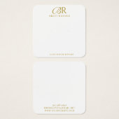 Elegante Gold Monogram Earring Display Card (Vorne & Hinten)