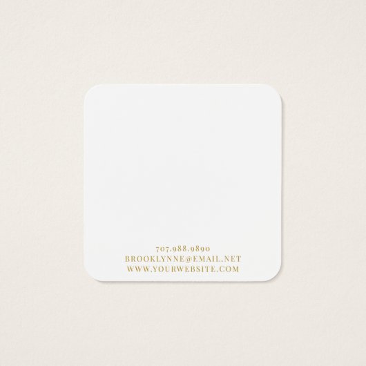 Elegante Gold Monogram Earring Display Card (Rückseite)