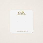Elegante Gold Monogram Earring Display Card (Vorderseite)